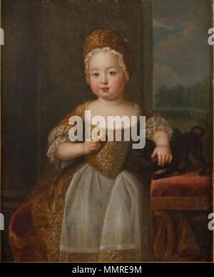 . English : Portrait présumé de Louis Marie-Anne de Bourbon, dite Melle de Tours (1674-1681), fille legitimee de Louis XIV et de Mme de Montespan Belle, attribué à - Portrait présumé de Louise Marie Anne de Bourbon Banque D'Images