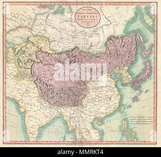 . Anglais : Un très bel exemple de John Cary est important 1806 Carte de Tartarie indépendante et chinois. Couvre l'Asie centrale à partir de la mer Caspienne vers le Japon, s'étend au nord jusqu'à la mer Obskaia et aussi loin au sud que l'Inde, la Birmanie et les Philippines. Comprend les nations modernes de l'Ouzbékistan, le Kazakhstan, le Turkménistan, la Kirghizie, le Tadjikistan et la Mongolie. L'une des cartes les plus intéressants de Cary. L'Asie centrale, en dépit des centaines d'années de passage sur les routes de la soie, était encore, à la fin du siècle une terre largement inconnue. Cary tente de montrer une partie de la Route de la soie l'adoption Banque D'Images