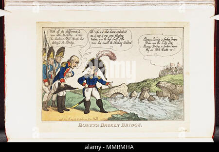 . Satire sur les guerres napoléoniennes. (La caricature politique) Boneys pont cassé. 12 juin 1809. Les bibliothèques Bodleian, Boneys pont cassé Banque D'Images