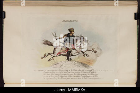 . Caricature de Napoléon I. (British caricature politique) Buonaparte. 6 mars 1814. Les bibliothèques Bodleian, Buonaparte Banque D'Images