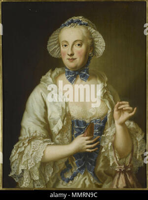 . Anglais : Portrait de Charlotte Amalie de Hesse-Philippsthal (1730-1801) ou Maria Anna Sophia de Saxe (1728-1797) English : Epouse en 1747 de Maximilien III Joseph, locataire une navette et faisant de la frivolité. 2e moitié 17e siècle circa 1764 .. Charlotte Amalie Sachen-Gotha-Altenburg Banque D'Images