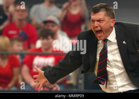 Bamberg, Allemagne. 12 mai, 2018. 12 mai 2018, l'Allemagne, Bamberg : Basket-ball, football, Brose Bamberg vs Telekom Baskets Bonn. Le manager de Bonn Predrag Krunic. Crédit : Daniel Karmann/dpa/Alamy Live News Banque D'Images