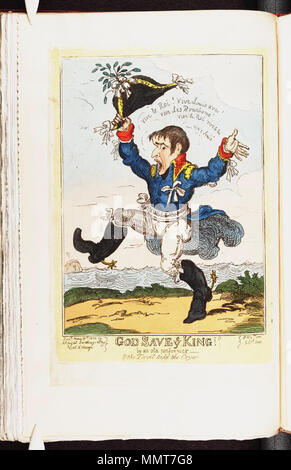 . Caricature de Napoléon I. (British caricature politique) Dieu sauve le Roi vous ! ! Par un ancien interprète. 17 mai 1814. Les bibliothèques Bodleian, Dieu vous enregistrer par un vieux roi performer Banque D'Images