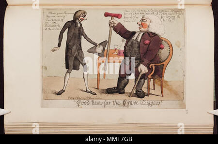 . La satire de la peur de l'invasion française, 1794-1805. (La caricature politique) de bonnes nouvelles pour grave-creuseurs. [1803 ?]. Les bibliothèques Bodleian, bonne nouvelle pour les fossoyeurs Banque D'Images