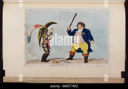 . La satire de la peur de l'invasion française, 1794-1805. (La caricature politique) le dernier Arlequin skip. 1804. Les bibliothèques Bodleian, Harlequin's last skip Banque D'Images