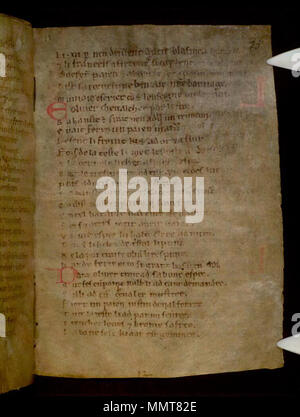 . Partie 2, La Chanson de Roland, au 12ème siècle, de style anglo-normand, ? 2ème trimestre. Partie 1 léguée, peut-être déjà lié à la partie 2, à l'abbaye près de Oxford Osney par maître Henry de Langley, d. 1263( ?). ; 25r La Chanson de Roland. 1125. Les bibliothèques Bodleian, La Chanson de Roland 25r Banque D'Images