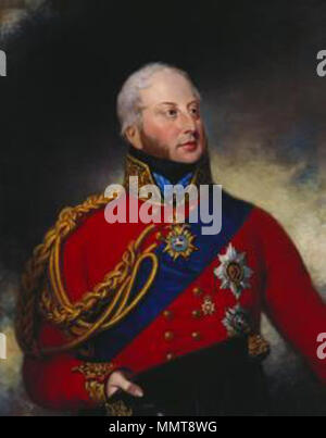 . Sa est un portrait ou la version d'un portrait de ch. 1815-20. Le duc est illustré portant l'uniforme de maréchal de champ avec le nervureet et star de l'ordre de la Jarretière et le neckbadge et star de l'Ordre Royal de Guelphic, tenant son chapeau à cornes dans sa main droite. Anglais : Portrait du Prince William Frederick, duc de Gloucester et d'Édimbourg (1776-1834) . Entre 1813 et 1822. 2ndDukeOfGloucester Banque D'Images