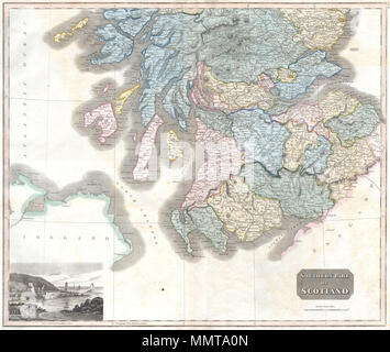 . English : main cette carte en couleur est une plaque en acier, gravure datant de 1815 par l'important English site éditeur John Thomson. Elle représente la partie sud de l'Écosse de l'île de Mull à la frontière avec l'Angleterre. Dans le coin inférieur gauche de la carte il y a un port de Patrick à Wigton Shire. Préparé pour Thomson de neuf Atlas général . Le sud de l'Écosse. 1815. 1815 Thomson Site dans le sud de l'Ecosse - Geographicus - ScotlandSouth-t-15 Banque D'Images