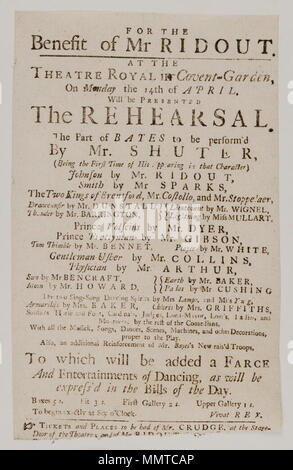 . Playbill de Covent Garden, lundi le 14 avril, l'annonce de la répétition &c. ; répétition ; Farce ; spectacles de danse ; [Playbill de Covent Garden, lundi le 14 avril, l'annonce de la répétition &c.] [Programme de Covent Garden, lundi le 14 avril, l'annonce de la répétition &c.]. 14 avril 1746. Covent Garden Theatre [author] Bibliothèques Bodleian, Playbill de Covent Garden, lundi le 14 avril, l'annonce de la répétition &amp;c. Banque D'Images