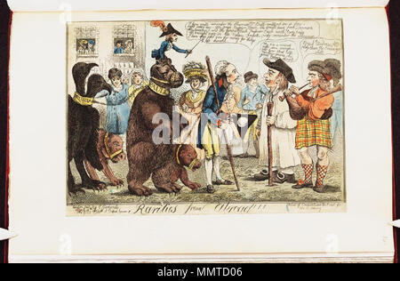 . Satire sur les guerres napoléoniennes. (La caricature politique) raretés de l'étranger ! ! !. 18 mars 1801. Les bibliothèques Bodleian, raretés de l'étranger Banque D'Images