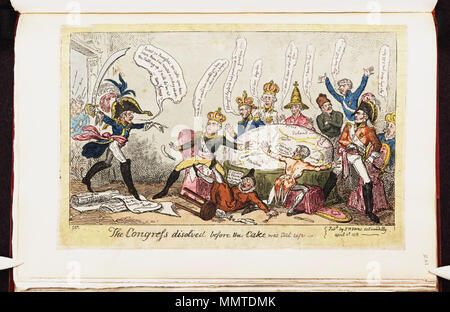 . Satire sur les guerres napoléoniennes. (La caricature politique) Le congrès dissous avant que le gâteau a été coupé. 6 avril 1815. Les bibliothèques Bodleian, le congrès dissous avant que le gâteau a été coupé Banque D'Images