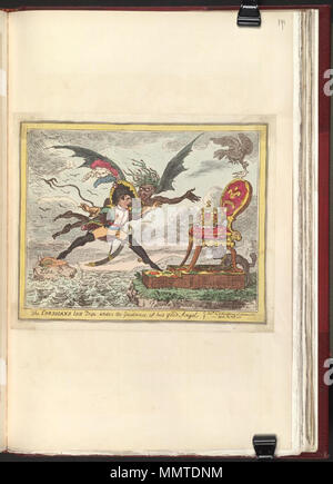 . La satire de Napoléon le retour de l'île d'Elbe et les Cent Jours. (La caricature politique) Le dernier voyage de la Corse, sous la guidance de son bon ange. 16 avril 1815. Les bibliothèques Bodleian, le dernier voyage de la Corse, sous la guidance de son bon ange Banque D'Images