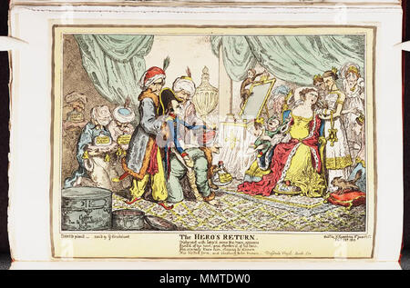 . La satire de la campagne de Russie de Napoléon. (La caricature politique) Le retour du héros. 22 février 1813. Les bibliothèques Bodleian, le retour du héros Banque D'Images