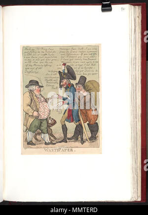 . Satire sur les guerres napoléoniennes. (La caricature politique) de vieux papiers. 5 mai 1803. Les bibliothèques Bodleian, corbeille à papier Banque D'Images