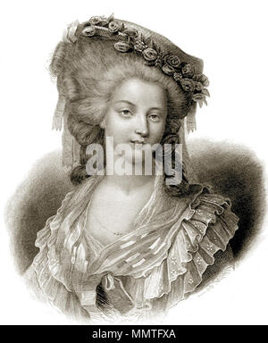 . Deutsch : Marie Thérèse Louise von Savoyen-Carignan, princesse de Lamballe (* 8. Septembre 1749 à Turin ; † 3. Septembre 1792 à Paris) war eine französische und Hofdame Intendantin des Hauses der Königin Marie Antoinette. La Mode : Portrait de Madame de Lamballe. 1843. Bosselman - La princesse de Lamballe Banque D'Images