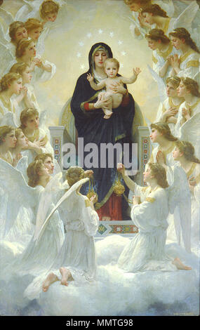 Anglais : La Vierge avec des anges Latina : Regina Angelorum . 1900. William Adolphe Bouguereau Regina Angelorum Banque D'Images