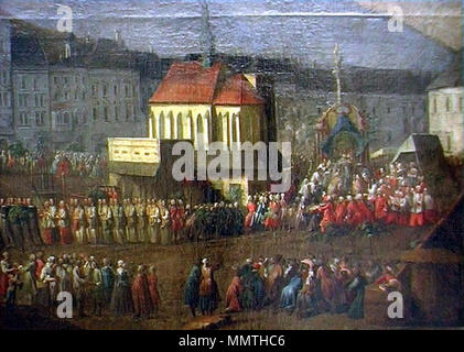 Brno, zaniklý kostel svatého Mikuláše kolem - 1750 Banque D'Images