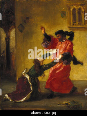 Le Musée de Brooklyn - Desdemona maudit par son père (Desdemona maudite par son père) - Eugène Delacroix Banque D'Images