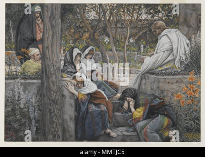 Le Musée de Brooklyn - Jésus, Marie Madeleine et Marthe à Béthanie (Jésus à Bethanie Marie Madeleine et Marthe) - James Tissot Banque D'Images