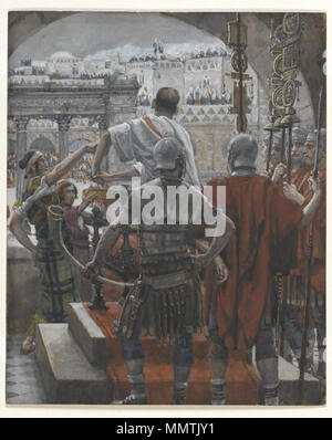 English : Pilate se lave les mains English : Pilate se lave les mains . Entre 1886 et 1894. Le Musée de Brooklyn - Pilate se lave les mains (Pilate se lave les mains) - James Tissot Banque D'Images