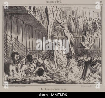 Le Musée de Brooklyn - le bain à quatre Sous (Les bains à quatre sous) - Honoré Daumier Banque D'Images