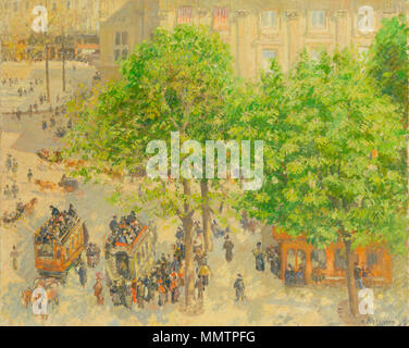 Camille Pissarro - Place du Théâtre-Français, printemps Banque D'Images