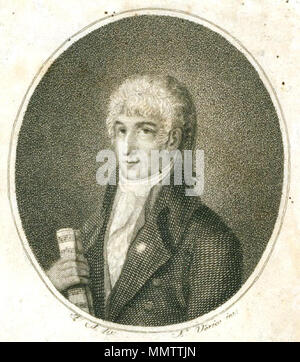 . Anglais : gravure portrait de chanteur d'opéra italien Carlo Angirani (1760- ?) . vers 1820. Graveur : Antonio Verico (né ca. 1775) Carlo Angrisani par Antonio Verico Banque D'Images