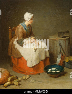 Jean Siméon Chardin, la cuisine bonne, Français, 1699 - 1779, 1738, huile sur toile, Samuel H. Kress Collection La bonne cuisine par Jean-Baptiste Siméon Banque D'Images