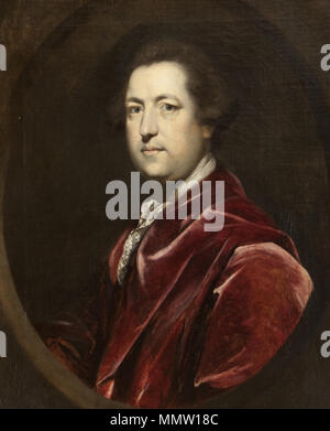 . Anglais : Charles Townshend (1725-1767) huile sur toile, le Très Honorable Charles Townshend, PC (1725-1767), Sir Joshua Reynolds PRA (Plympton 1723 - Londres 1792) et Studio. Un ovale peint, half-length portrait de la gardienne sur un fond brun clair, tourné vers la gauche et en voyant le spectateur. Il porte une perruque brune courte et une robe de velours rouge coupe généreusement ou un manteau, un foulard blanc en dentelle à l'encolure. Townshend a été chancelier de l'Échiquier dans le gouvernement du comte de Chatham à partir du 2 août 1766 - 4 septembre 1767. CharlesTownshend Banque D'Images