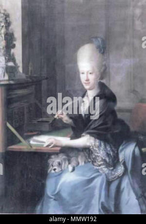 Portrait de Charlotte de Saxe-Meiningen (1751-1827). 18e siècle. Charlotte Amalia de Saxe-Meinigen, duchesse de Saxe-Gotha-Altenbourg Banque D'Images