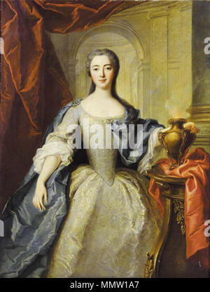 . Personne illustrée : Charlotte-Louise de Rohan (1722-1786), marquise de Crèvecœur ( ?) Portrait d'une femme comme un Vestal Virgin. 18e siècle. Studio de J.-M. Nattier, Portrait d'une femme comme un Vestal Virgin Banque D'Images