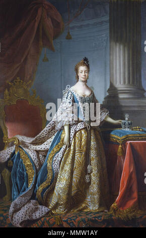 Portrait de Charlotte de Mecklembourg-strelitz (1744-1818). Entre 1760 et environ vers 1800. Charlotte de Mecklembourg-strelitz - 1760-1800 Banque D'Images