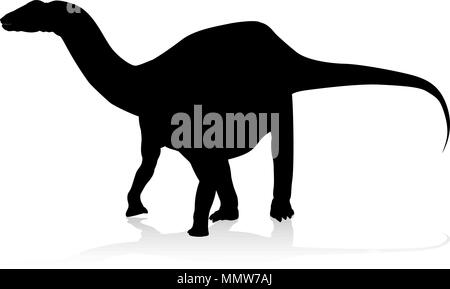 Silhouette dinosaure Diplodocus Illustration de Vecteur