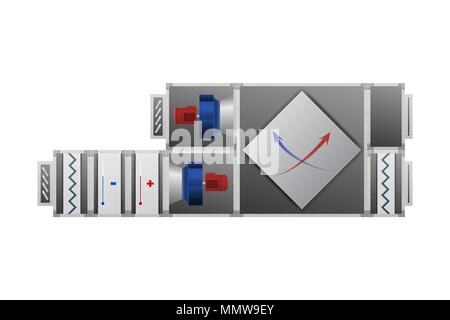 Unité de traitement de l'air. L'industrie HVAC Illustration de Vecteur