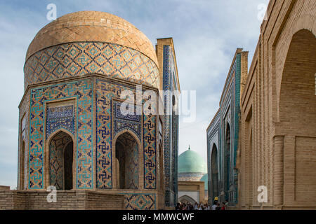 Mausolée octogonal en Shakhi Zindar-mémorial, Samarkand, Ouzbékistan Banque D'Images