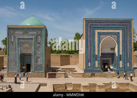 Mausolées Shakhi Zindar-mémorial, Samarkand, Ouzbékistan Banque D'Images