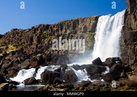 Le oexarafoss à Þingvellir, Islande. Banque D'Images