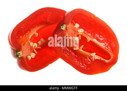 Le Habanero est un piment de taille moyenne type pod cultivar de l'espèce Capsicum annuum. C'est une très hot chili, avec un arôme floral, est issue Banque D'Images