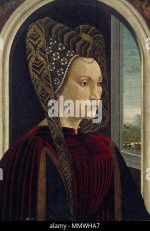 L'Italien : Presunto Ritratto di Clarice Orsini, moglie di Lorenzo il Magnifico Portrait présumé de Clarice Orsini, épouse de Laurent le Magnifique. en 1494. Clarice Orsini de Medici Banque D'Images