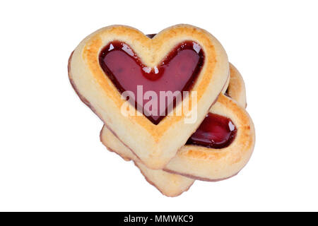 Cookies coeur isolé sur fond blanc Banque D'Images