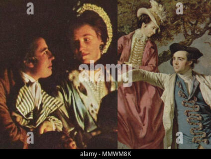 . Plus de détails à partir de deux photos par Joseph Wright of Derby : Une expérience sur un oiseau dans la pompe à air et de M. et Mme Thomas Coltman une expérience sur un oiseau dans la pompe à air. 1768/1769. Coltman Banque D'Images