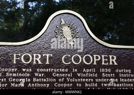 Fort Cooper State Park, Inverness, FL construit en 1836 pendant la Seconde guerre Séminole Banque D'Images