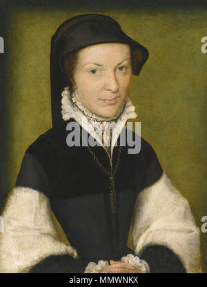 Anglais : Portrait d'une femme, dit Marie de Batarny Corneille de Lyon - Portrait d'une dame a dit à Marie de Batarny Banque D'Images