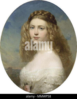 Portrait de la princesse Amélie de Bavière. 1860. La princesse Amélie de Bavière 1860 Banque D'Images