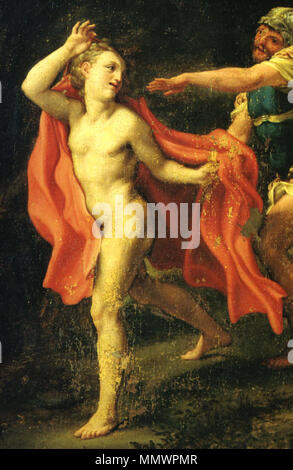 La trahison du Christ, avec un soldat à la recherche de Marc l'Évangéliste. vers 1522. Correggio, giovane che fugge téléchargements gratuits de dalla di Cristo Banque D'Images