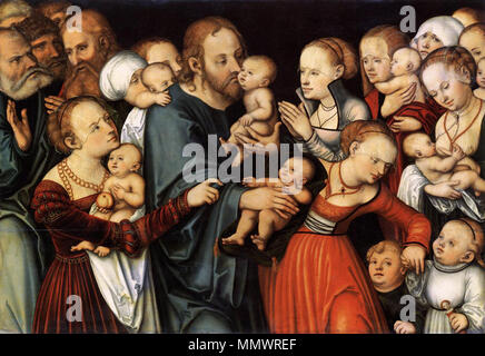 Lucas Cranach le Vieux Christ bénissant les enfants, Frankfurt am Main, Städel Museum Banque D'Images