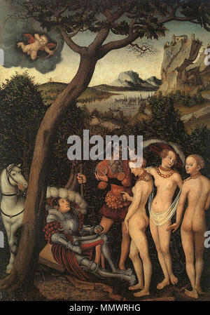 Le jugement de Paris. vers 1528. Lucas Cranach jugement de paris Banque D'Images