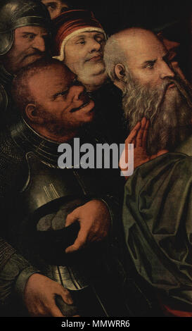Le Christ et la femme adultère détail. après 1532. Cranach le Jeune, Lucas - Le Christ et la femme adultère - détail Banque D'Images