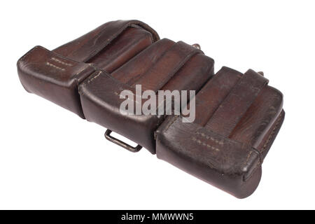 Ww1 - Pochette en cuir, sac de munitions pour les munitions Banque D'Images