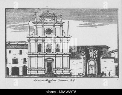 . Italiano : Marc'Antonio dal Re (1697-1766), 'Il Monastero Maggiore  <delle Monache >', un milan (oggi : chiesa di San Maurizio). Incisione Questa è la n. 51 di una serie di 88 Vedute di Milano pubblicata da Del Re attorno al 1745. Anglais : Marc'Antonio dal Re (1697-1766), 'Le principal Antiq' à Milan. Cette gravure est #  84 à partir d'un ensemble de 88 Vedute di Milano ('vues de Milan") publié par Del Re autour de 1745. Dal Re, Marc'Antonio (1697-1766) - Vedute di Milano - 84 - Il Monastero Maggiore monache - ca. 1745 Banque D'Images